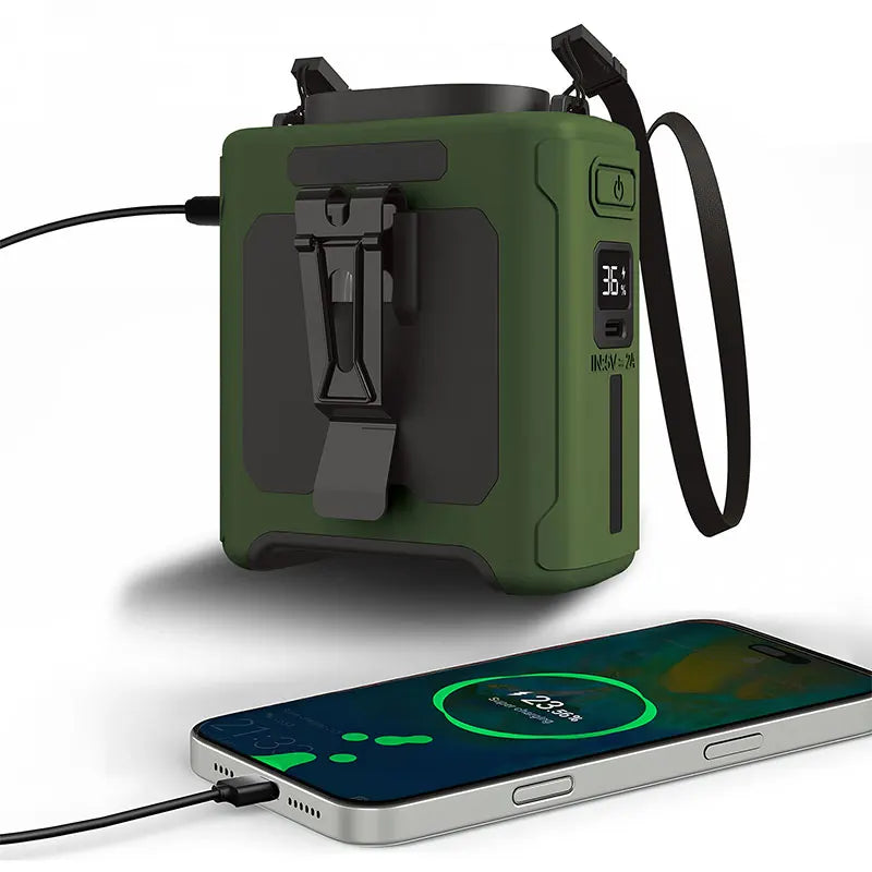 10000mAh Clip Fan with 5 Speeds & Light